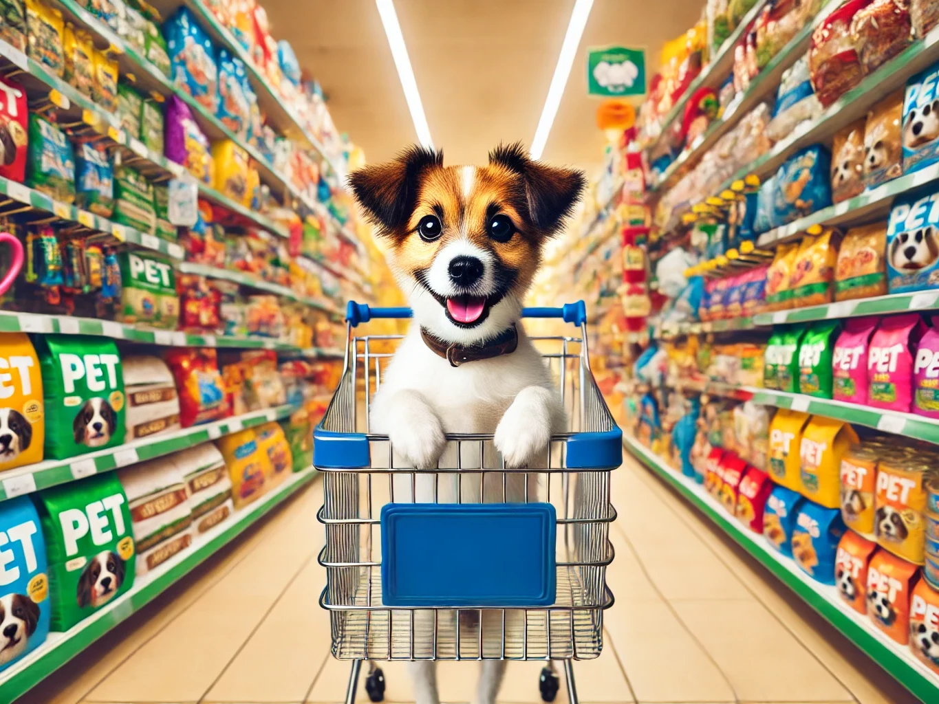 Dog in super market