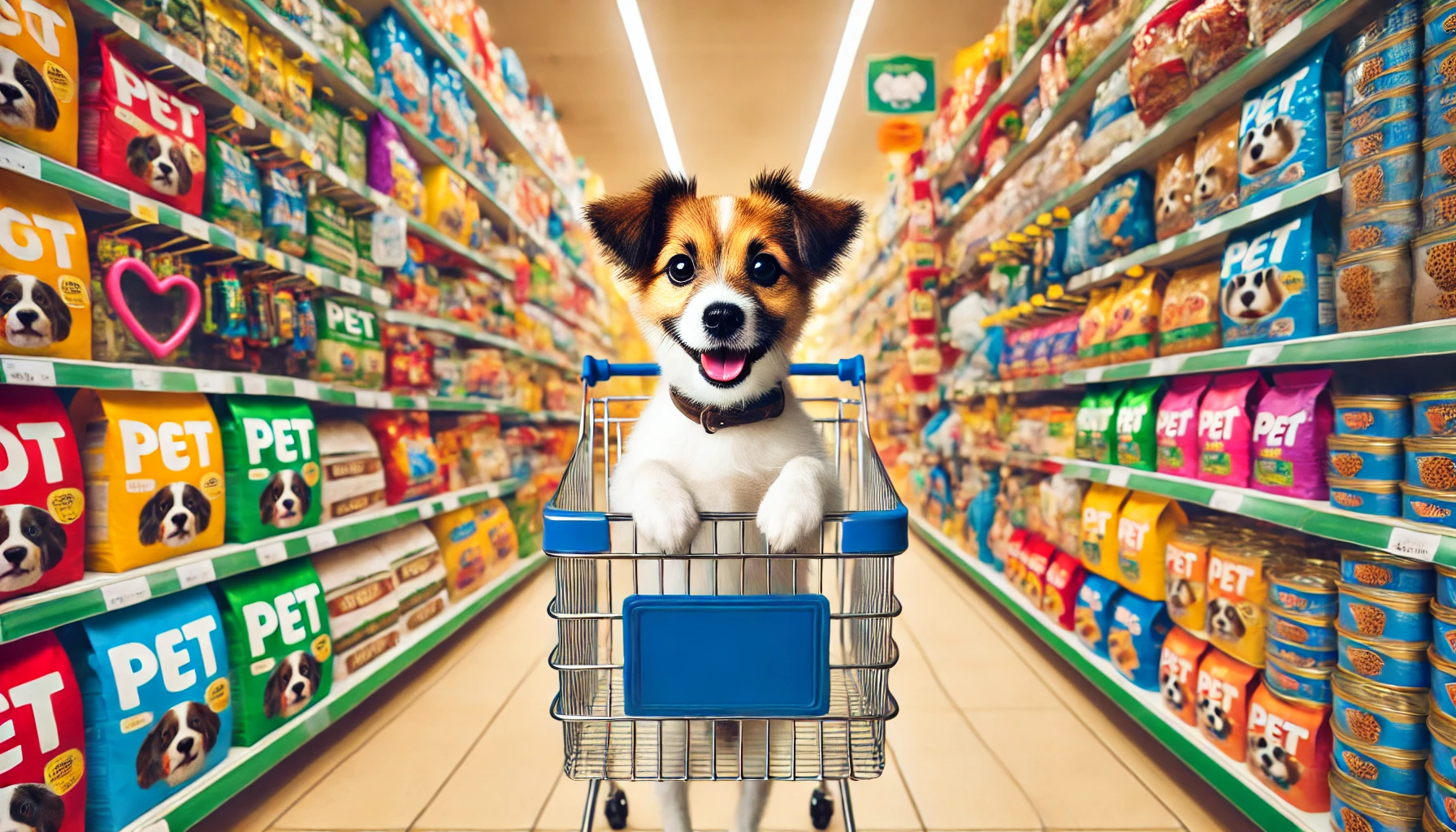 Dog in super market